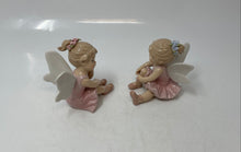 Load image into Gallery viewer, Cosmos Gifts Glossy Finish Fine Porcelain Sitting Ballerina Fairy Figurine 2 Pcs