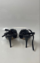 Load image into Gallery viewer, Michael Kors Womens Elodie Black Leather Stiletto Ankle Strap Sandals Size 7.5M