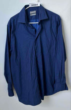 Load image into Gallery viewer, Michael Kors Mens Blue Regular Fit Stretch Wrinkle Free Dress Shirt Size L