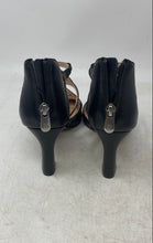 Load image into Gallery viewer, Adrienne Vittadini Womens Nali Black Back Zip Block Pump Heels Size 7.5M