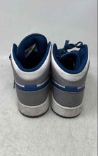 Load image into Gallery viewer, Nike Kids Air Jordan 1 Mid White Gray Blue Lace-Up Sneaker Shoes Size 5.5Y