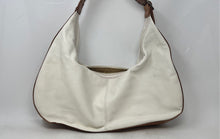 Load image into Gallery viewer, Kate Landry Womens Beige Brown Leather Inner Pocket Zip Top Slouchy Shoulder Bag