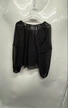 Load image into Gallery viewer, Express Womens Black Swiss Dot Texture Balloon Sleeve Sheer Blouse Top Size S