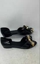 Load image into Gallery viewer, Melissa Womens Black Bow Open Toe Slip-On Ballet Flats Size 9