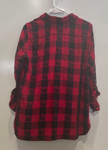 Load image into Gallery viewer, Talbots Womens Red Black Plaid Flannel Scottie Dog Button-Up Shirt Size MP