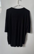 Load image into Gallery viewer, Express Womens Black 3/4 Sleeve V-Neck Relaxed Fit Pullover T-Shirt Size Large