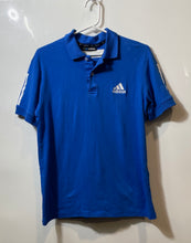 Load image into Gallery viewer, Adidas Mens Blue 3-Stripes Short Sleeve Performance Club Tennis Polo Shirt Sz L