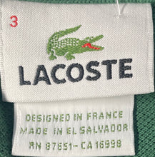 Load image into Gallery viewer, Lacoste Mens Green Cotton Short Sleeve Collared Golf Polo Shirt Size 3