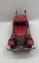 Load image into Gallery viewer, Vintage Red Metal Model Handcrafted Engine Ladder Hose Bell Rustic Fire Truck
