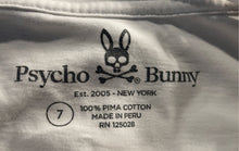 Load image into Gallery viewer, Psycho Bunny Mens White Pima Cotton Short Sleeve Crew Neck Graphic T-Shirt Sz 7