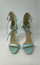 Load image into Gallery viewer, Marciano Womens Calixx Green Snakeskin Print Leather High Strappy Heels Sz 7.5M
