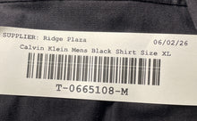 Load image into Gallery viewer, Calvin Klein Mens Black Cotton Slim Fit Long Sleeve Collared Dress Shirt Size XL