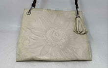 Load image into Gallery viewer, Brighton Womens Ferrara Ivory Floral Leather Tassel Zipper Shoulder Bag