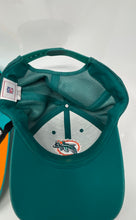 Load image into Gallery viewer, Lot Of 2 Assorted Mens Turquoise Orange NFL Miami Dolphins Baseball Caps