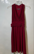 Load image into Gallery viewer, Jones Wear Womens Red Sleeveless V-Neck Pleated Faux Wrap A-Line Dress Size 12