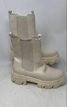 Load image into Gallery viewer, Dream Pairs Womens White Faux Leather Ankle Platform Chelsea Boots Size 8