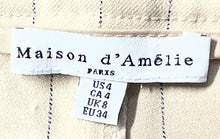 Load image into Gallery viewer, Maison d'Amélie Paris Womens Beige Stripe 2 Piece Vest And Skirt Set Size 4