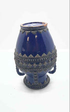 Load image into Gallery viewer, Moroccan Blue Ceramic Home Decorative Collectible Engraved Vase Damage Bottom