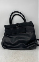 Load image into Gallery viewer, Nine West Womens Mireya Black Leather Double Handle Satchel Handbag