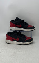 Load image into Gallery viewer, Nike Boys Air Jordan 1 Low 553560-067 Red Black Lace-Up Sneakers Shoes Size 6Y