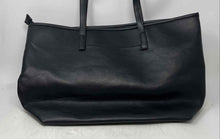 Load image into Gallery viewer, Tahari Womens Kristen Black Leather Double Handle Zip Top Lined Tote Bag