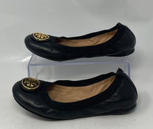 Load image into Gallery viewer, Authentic Tory Burch Womens Caroline Black Slip-On Ballet Flats Size 6M Worn