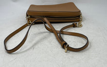 Load image into Gallery viewer, Michael Kors Womens Brown Saffiano Leather Zip Top Jet Set Crossbody Handbag
