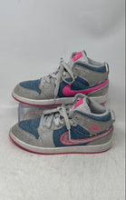Load image into Gallery viewer, Nike Boys Air Jordan 1 Mid Blue Beige Pink Lace-Up Sneaker Shoes Size 2.5Y