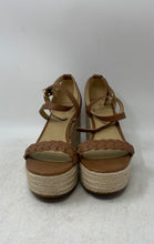 Load image into Gallery viewer, Michael Kors Womens Brown Leather Wedge Espadrille Sandals Size 8.5M