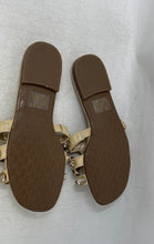 Load image into Gallery viewer, Sam Edelman Womens Bay Brown Gold With Silver Stone Design Slide Sandals Size 6M