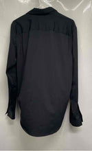 Load image into Gallery viewer, Zara Mens Black Long Sleeve Slim Fit Collared Button-Up Shirt Size Large