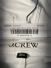 Load image into Gallery viewer, J.Crew Womens White Denim Raw Hem Regular Fit Light-Wash Cropped Pants Size 26