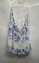 Load image into Gallery viewer, Altar'd State Womens White Blue Floral Strapless Back Zip Fit & Flare Dress Sz L