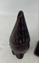 Load image into Gallery viewer, Pair Of Burgundy African Tribal Style Hand-Carved Wooden Head Sculptures