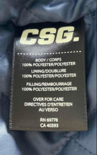 Load image into Gallery viewer, CSG. Mens Blue Long Sleeve Band Collar Pockets Bomber Jacket Size 2XL