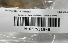 Load image into Gallery viewer, Golden Tone Decorative Criss Cross Lattice Design Collectible Crown Figurine
