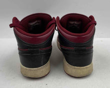 Load image into Gallery viewer, Authentic Nike Kids Air Jordan 1 Mid Maroon Black Sneaker Shoes Size 5Y Damaged