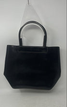 Load image into Gallery viewer, Lamarthe Womens Black Leather Inner Pocket Double Handle Magnetic Tote Bag