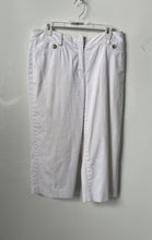 Load image into Gallery viewer, Ann Taylor Womens White Flat Front Pockets Straight Leg Cropped Pants Size 10