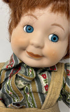 Load image into Gallery viewer, Brown Hair Blue Eyes Printed Shirt Corduroy Overalls Porcelain Doll Collection