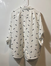Load image into Gallery viewer, Karl Lagerfeld Womens Black White Sunglasses Print Button-Up Shirt Size M