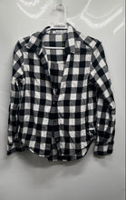 Load image into Gallery viewer, Calvin Klein Womens Black White Check Long Sleeve Collared Button-Up Shirt Sz XS