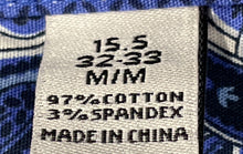 Load image into Gallery viewer, Nick Graham Mens Blue Printed Long Sleeve Dress Shirt Size Medium