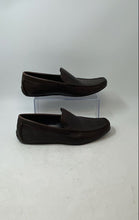 Load image into Gallery viewer, Zanzara Mens Brown Leather Croc-Embossed Slip-On Driving Loafer Shoes Size 9