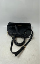 Load image into Gallery viewer, Adrienne Vittadini Womens Black Leather Detachable Crossbody Strap Satchel Bag
