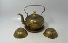 Load image into Gallery viewer, Decorative Teapot With Containers Set Gold Tone 4 Pcs Tea Coffee Accessories