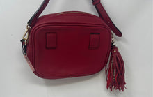 Load image into Gallery viewer, Victoria's Secret Womens Red Leather Tassel Adjustable Strap Crossbody Handbag