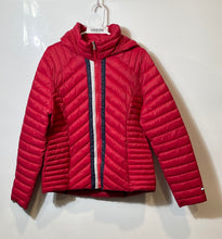 Load image into Gallery viewer, Tommy Hilfiger Womens Red Long Sleeve Hooded Full-Zip Puffer Jacket Size Large