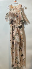 Load image into Gallery viewer, Calvin Klein Womens Multicolor Floral Cold Shoulder Sleeve Maxi Dress Size 6