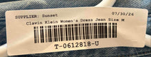 Load image into Gallery viewer, Calvin Klein Womens Blue Denim Spread Collar Long Sleeve Full-Zip Shirt Size M